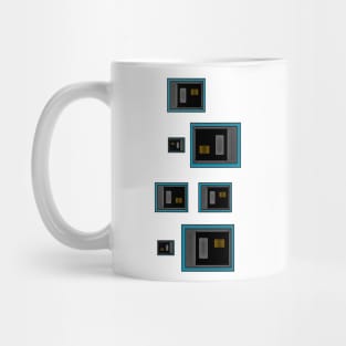 Blue Black And Gold Geometric Abstract Mug